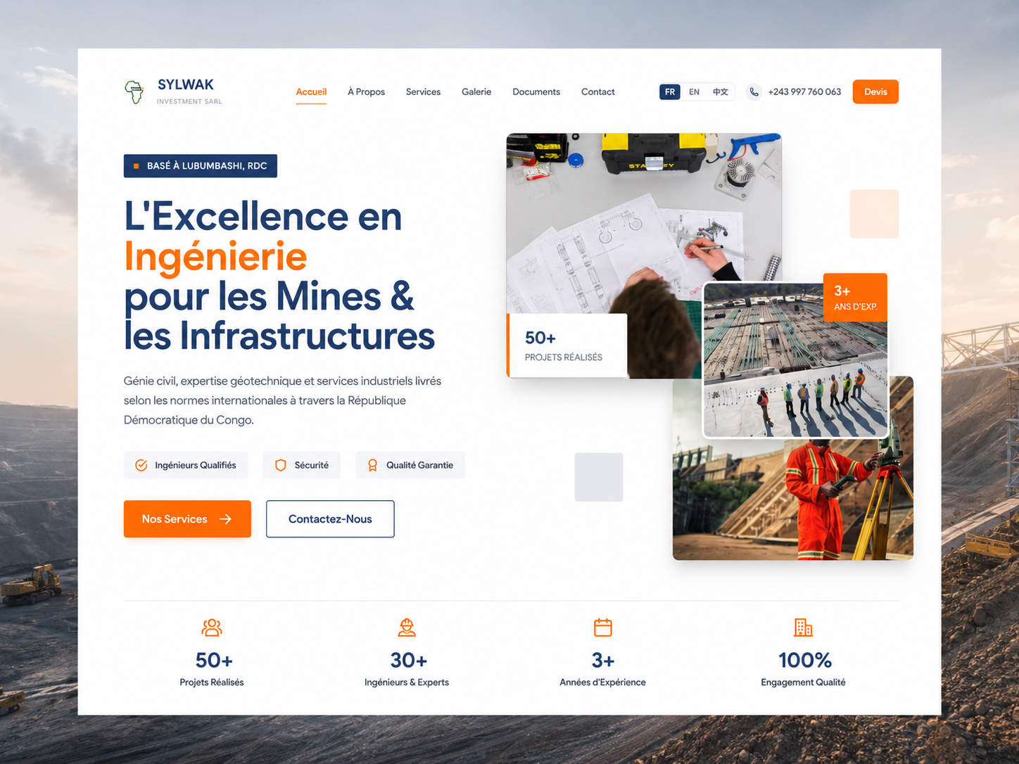 SYLWAK INVESTMENT SARL - visuel principal - Projet réalisé par Peter Nzana, développeur web et mobile à Lubumbashi
