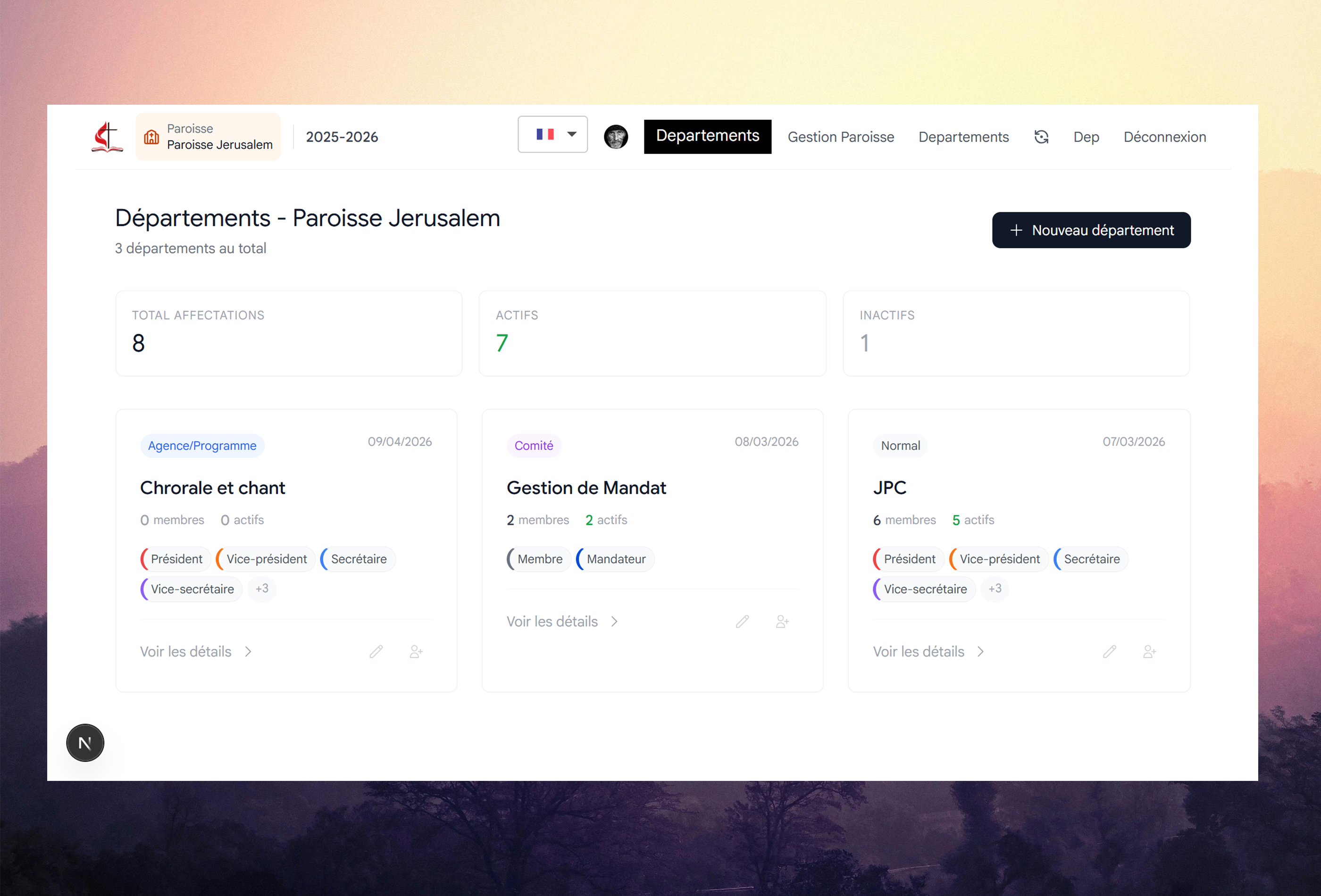 Methodist Church Management - visuel principal - Projet réalisé par Peter Nzana, développeur web et mobile à Lubumbashi