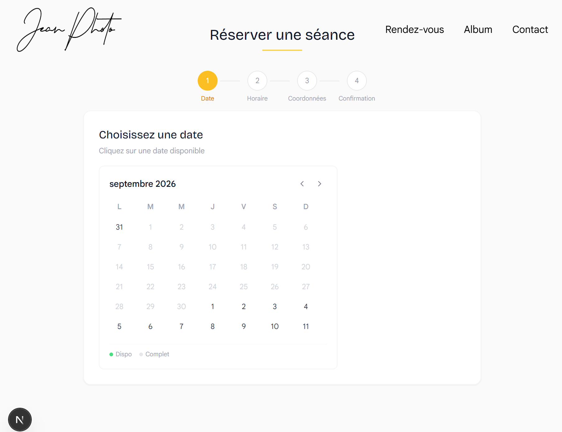 Jean Photo Studio - Contexte - Image 1 - Projet réalisé par Peter Nzana, développeur web et mobile à Lubumbashi