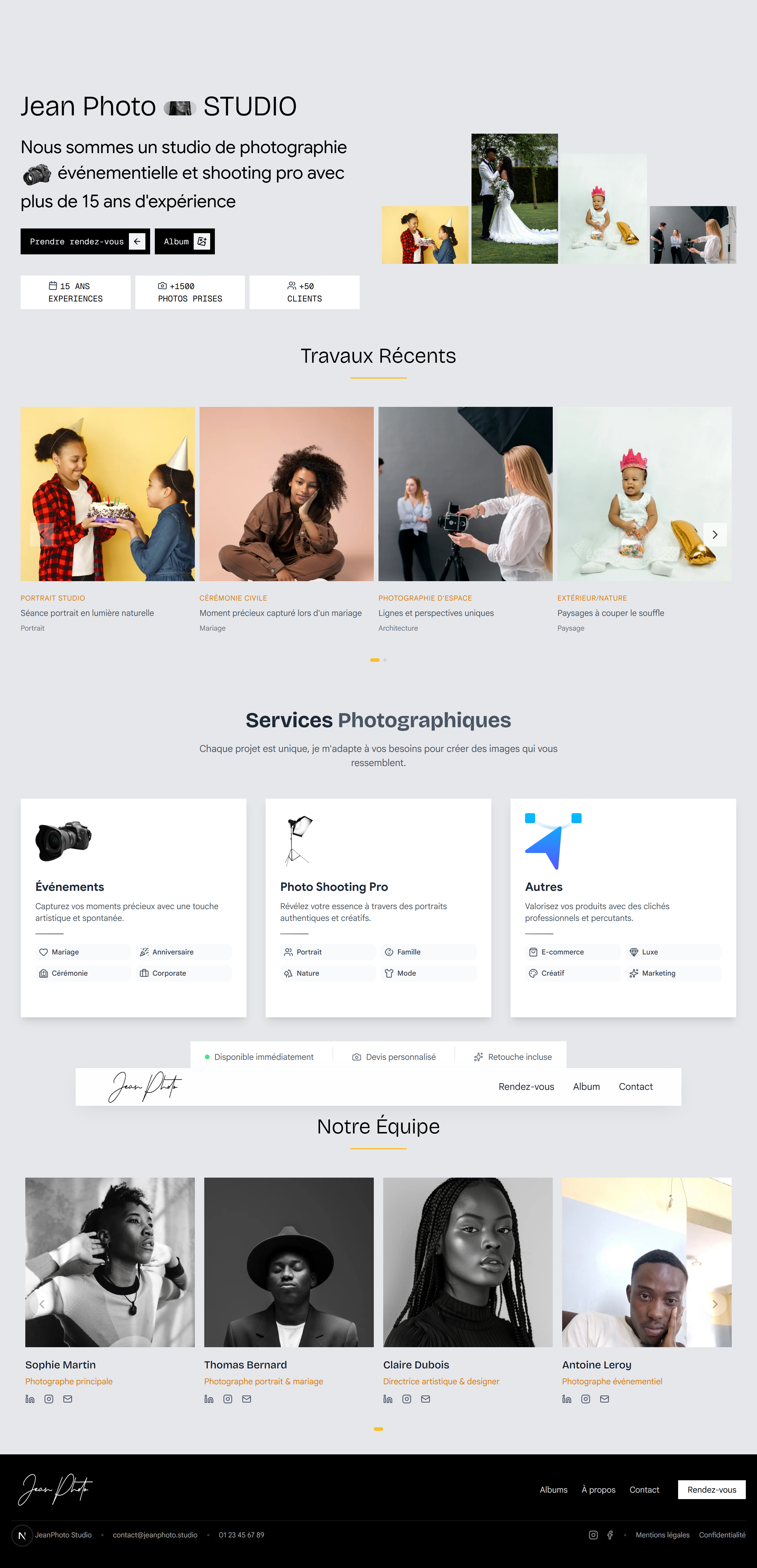 Jean Photo Studio - Objectifs - Image 2 - Projet réalisé par Peter Nzana, développeur web et mobile à Lubumbashi