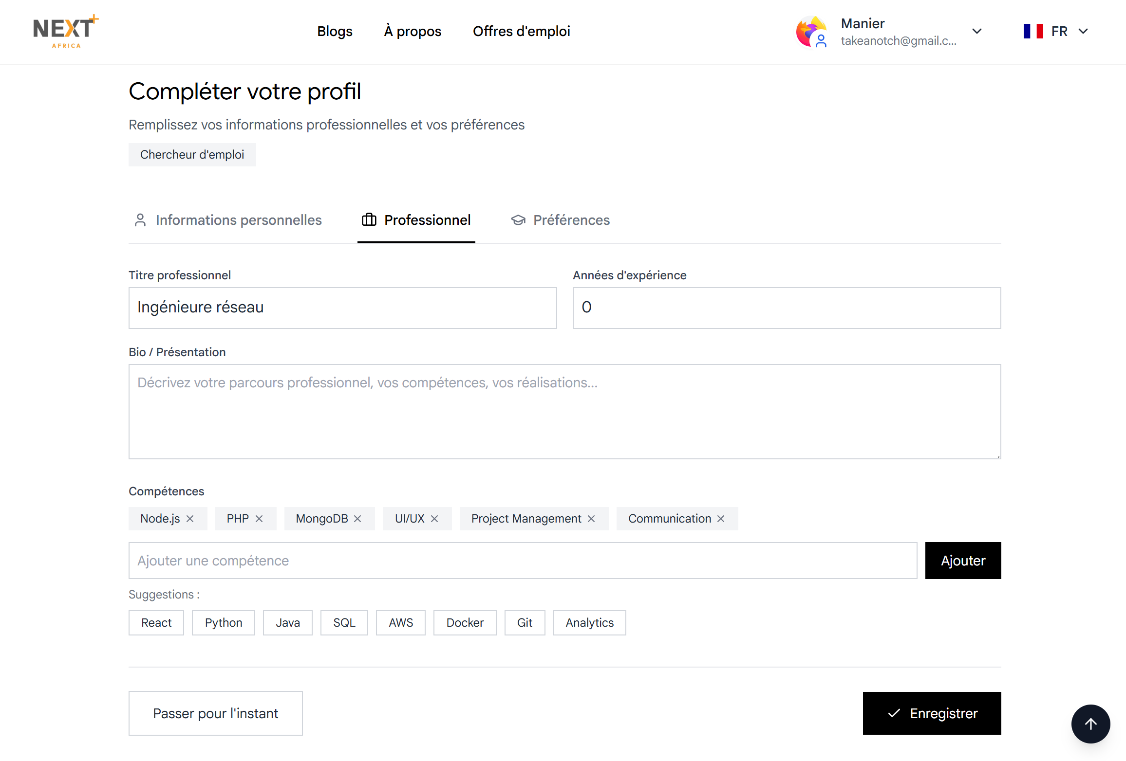 JobSeek - Objectifs - Image 2 - Projet réalisé par Peter Nzana, développeur web et mobile à Lubumbashi
