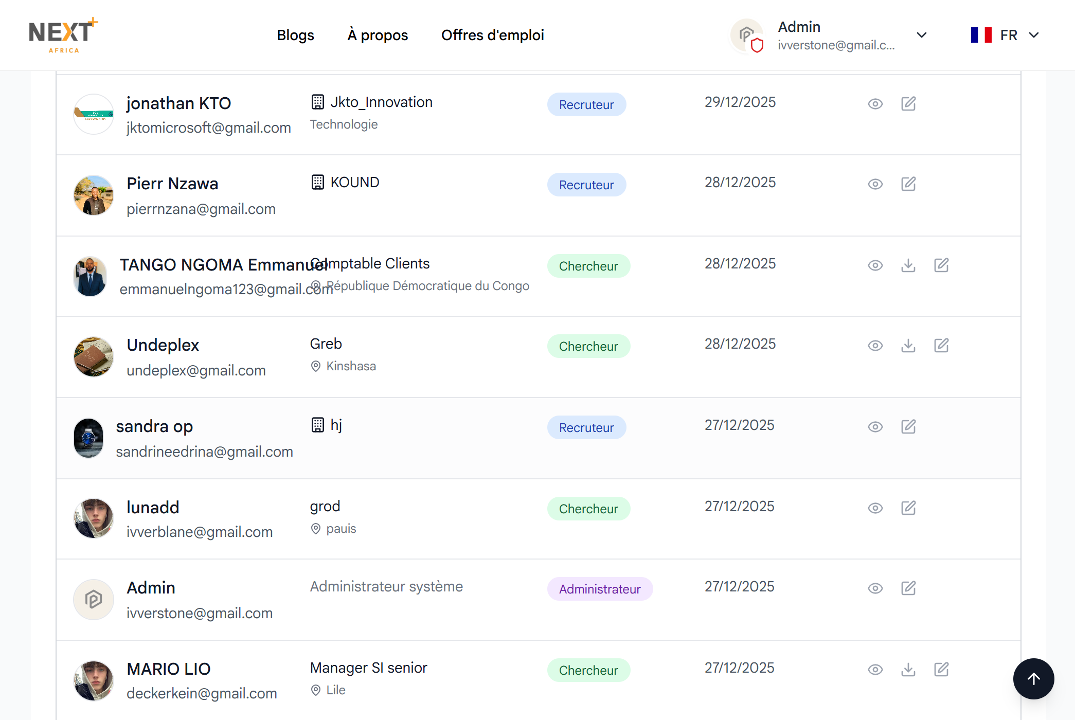 JobSeek - Résultats - Image 4 - Projet réalisé par Peter Nzana, développeur web et mobile à Lubumbashi